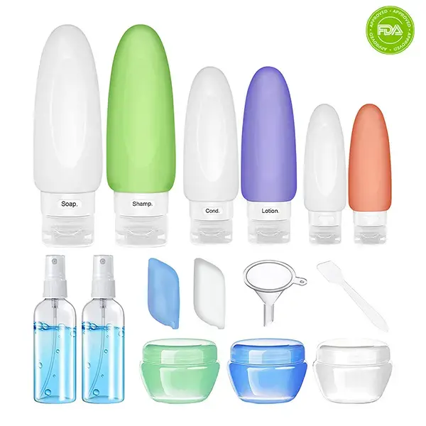silicone travel bottle set