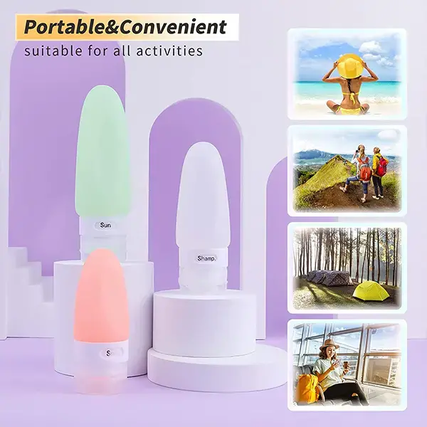 silicone travel bottle set