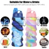 Foldable Silicone Soft Flask Water Bottle Outdoors Traveling Collapsible Bottle