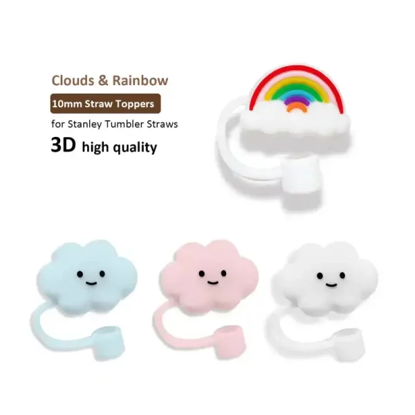 Silicone straw lid