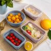 Made from BPA-free, FDA-approved silicone, this lunch box is non-toxic, odorless, and safe for food contac