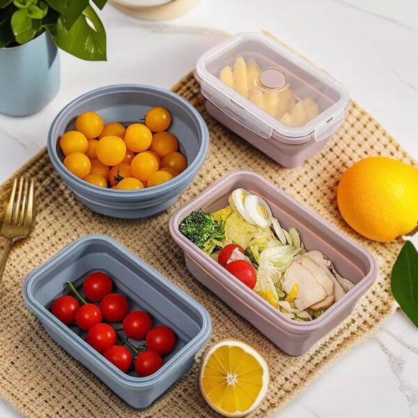 Made from BPA-free, FDA-approved silicone, this lunch box is non-toxic, odorless, and safe for food contac