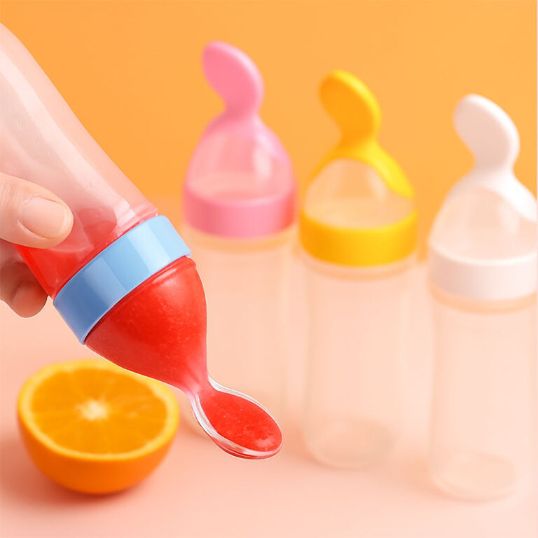 Baby Food Fruit Feeder Silicone Squeeze Bottle Spoon