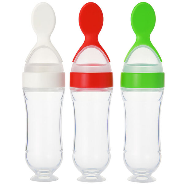 Baby Food Fruit Feeder Silicone Squeeze Bottle Spoon