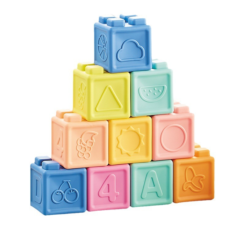 Best-Selling Chewable Silicone Baby Block Set – Soft, Stackable Early ...