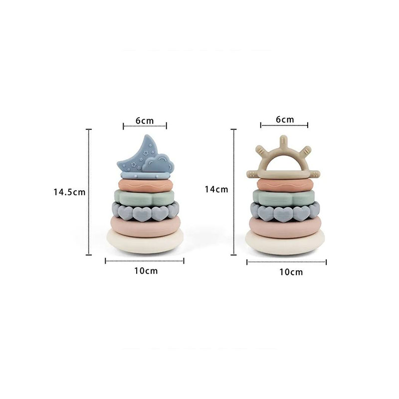 Premium Christmas Silicone Stacking Toy – Customizable Sun, Moon, Cloud ...
