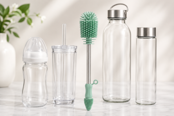 Silicone bottle brush for cups water bottles and baby bottles