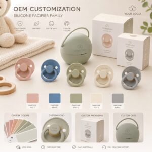 Custom logo color packaging silicone pacifier