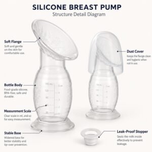 Comfortable silicone breast pump design