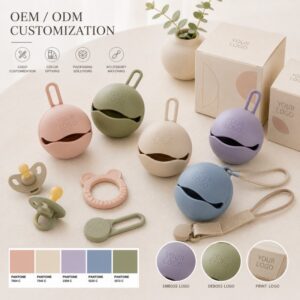 Custom logo packaging silicone pacifier case