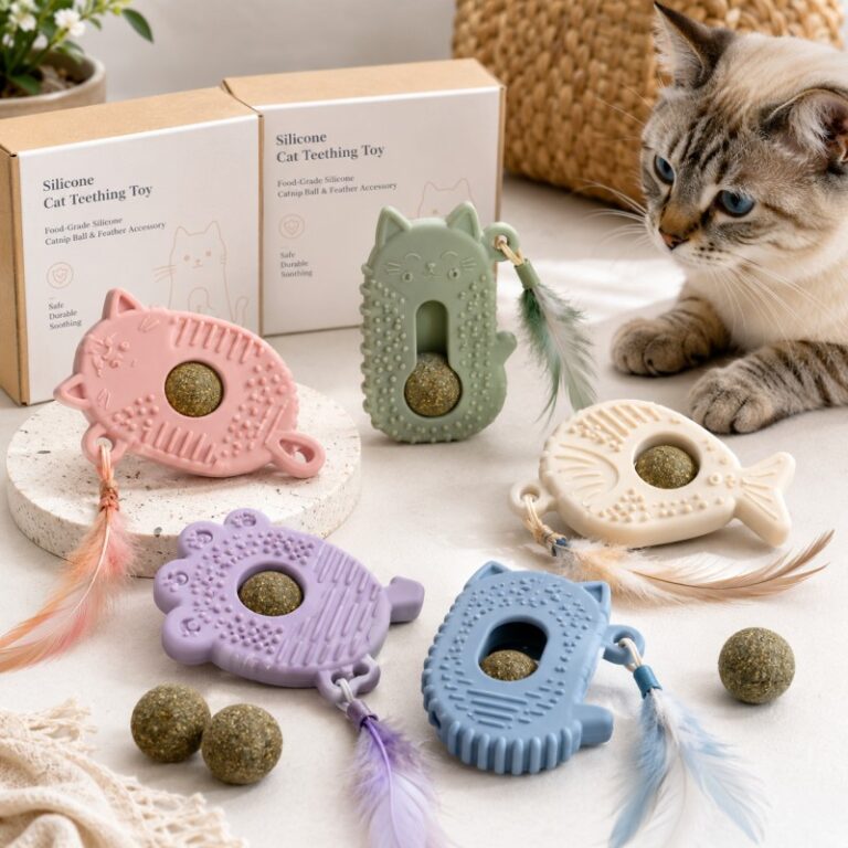 Custom silicone cat teething toy manufacturing