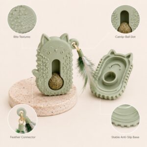 Interactive silicone cat teething toy design