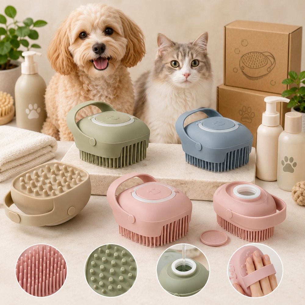 Custom silicone pet bath brush manufacturing
