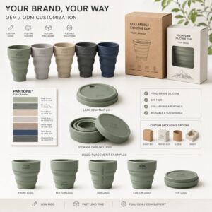 Custom private label silicone collapsible cup