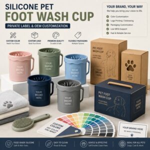 Custom private label silicone pet foot wash cup