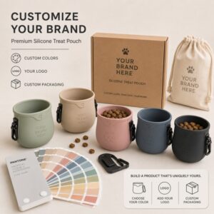 Custom private label silicone pet treat pouch