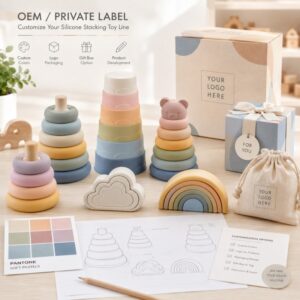 Custom private label silicone stacking toy