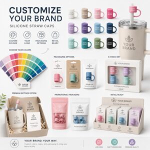 Custom private label silicone straw cap