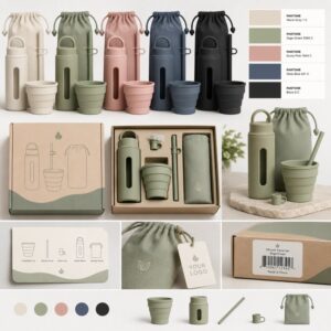 Custom private label silicone travel set
