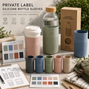 Custom private label silicone water bottle sleeve