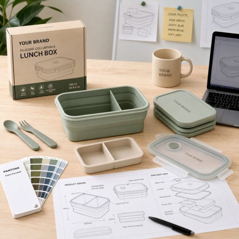 Custom silicone collapsible lunch box manufacturing