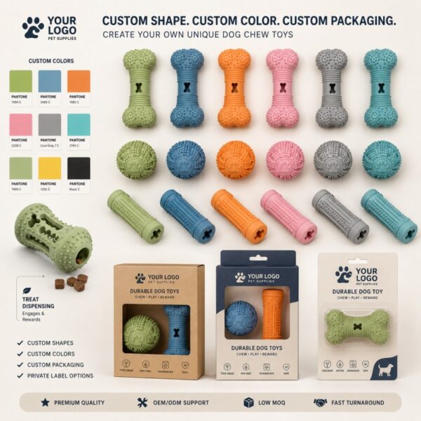 Custom silicone dog chew toy color and logo