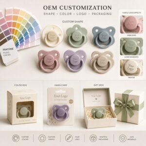 Custom silicone pacifier shape color and logo