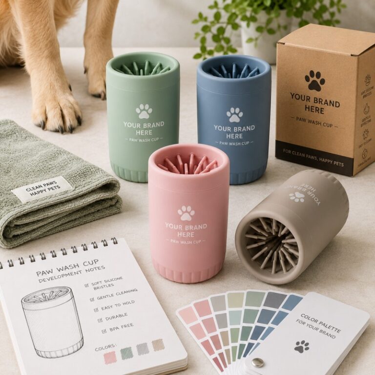 Custom silicone pet foot wash cup development