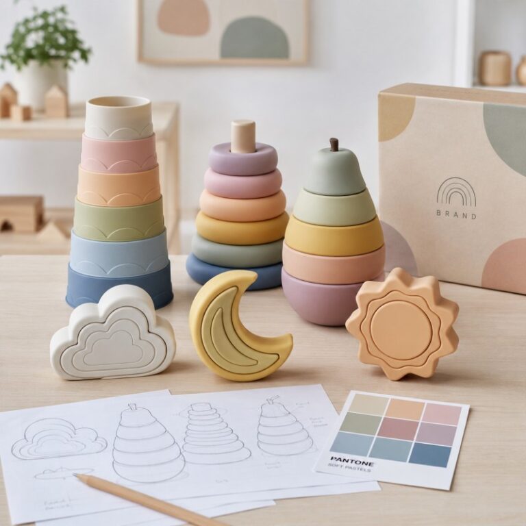 Custom silicone stacking toy manufacturing