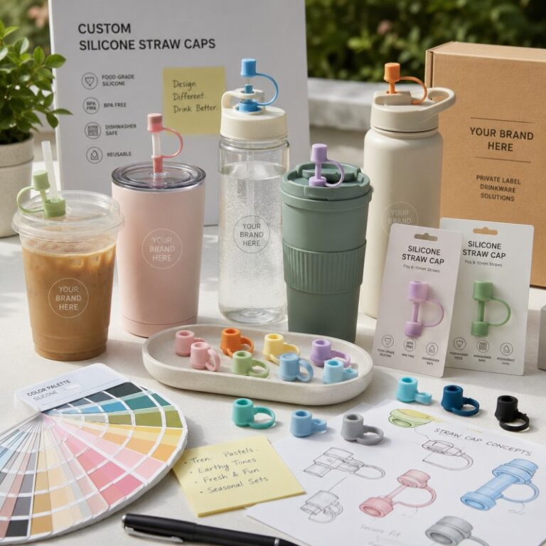 Custom silicone straw cap development