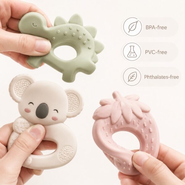 Silicone baby teether structure design