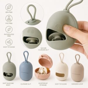 Food grade silicone pacifier holder case material