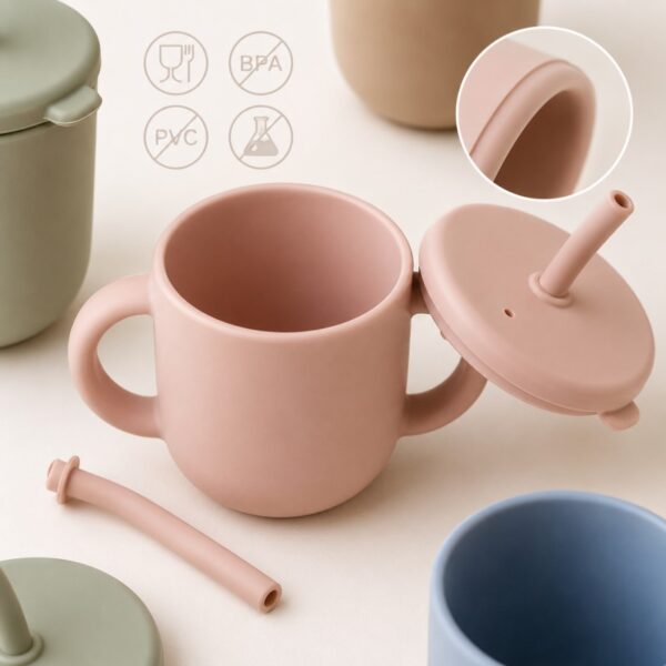 Food grade silicone straw cup material