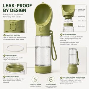 Leak proof silicone pet travel water bottle design