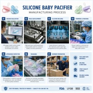 Silicone baby pacifier manufacturing process