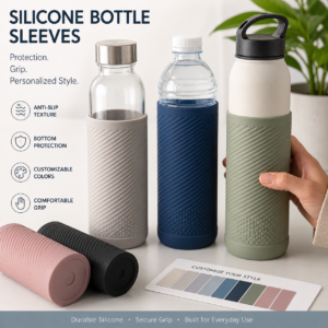 Silicone bottle sleeve fit and grip design