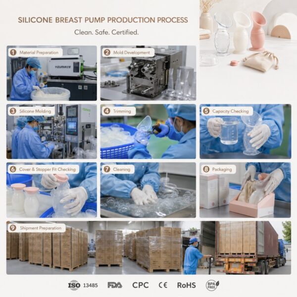 Silicone breast pump manufacturing process