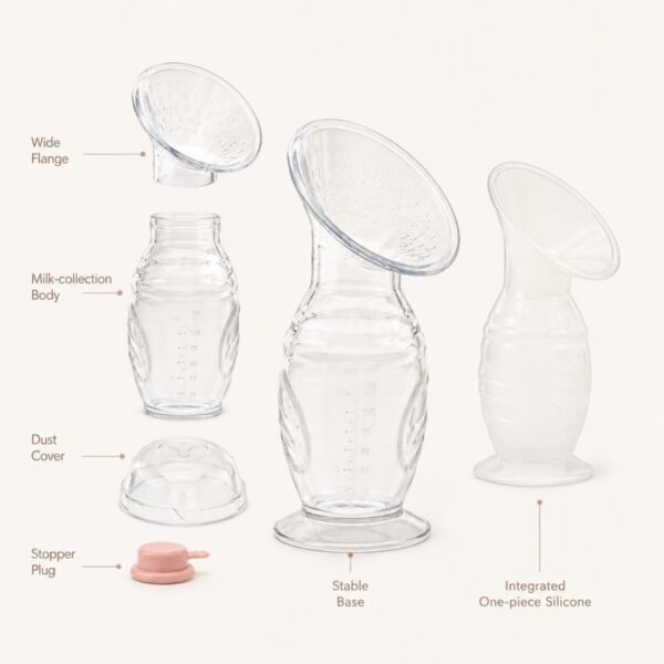 Silicone breast pump structure design