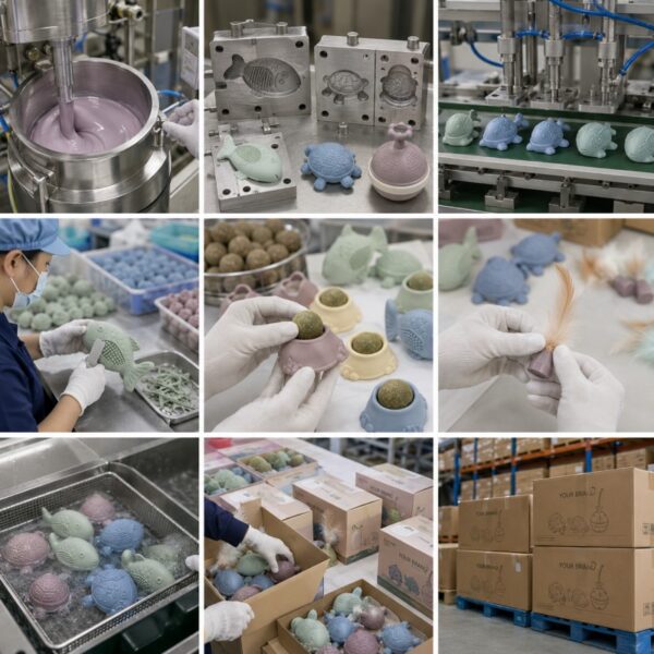 Silicone cat teething toy manufacturing process