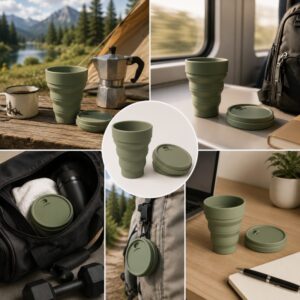 Silicone collapsible cup for travel and outdoor use