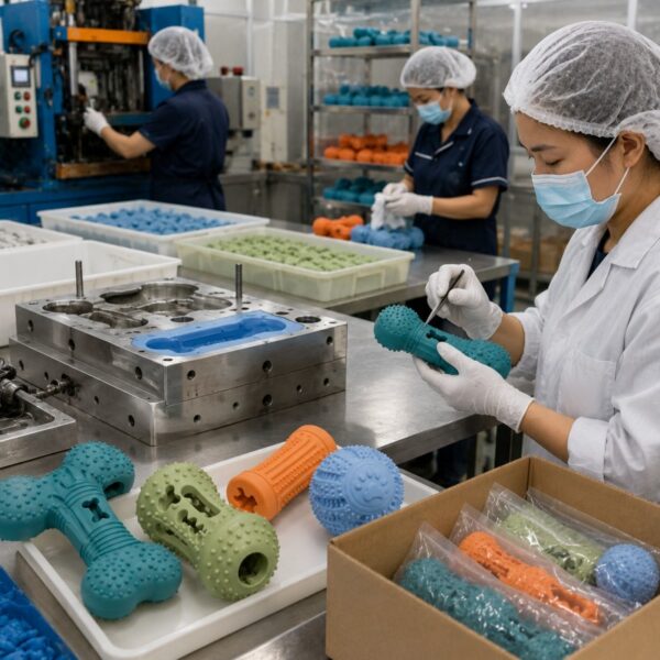 Silicone dog chew toy manufacturing process