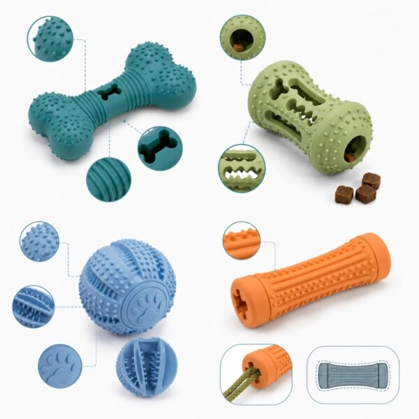 Silicone dog chew toy structure design
