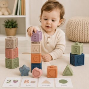 Silicone educational blocks for early learning