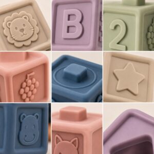 Silicone educational blocks surface details