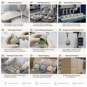 Silicone pacifier holder case manufacturing process