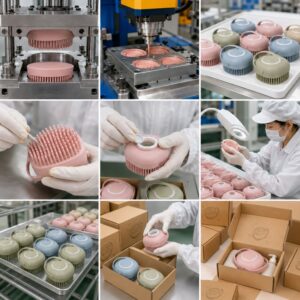 Silicone pet bath brush manufacturing process