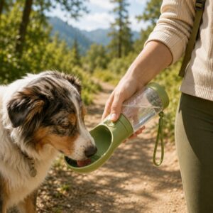 Silicone pet travel water bottle outdoor use