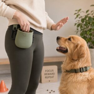 Silicone pet treat pouch for dog training