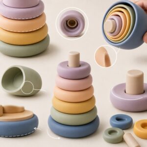 Silicone stacking toy structure stability