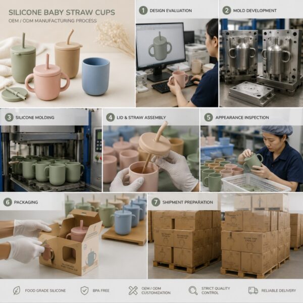 Custom silicone straw cup shape color and logo